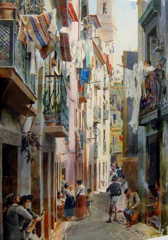 Alfredo Roque Gameiro (1864 — 1935) Rua de São Miguel in Alfama