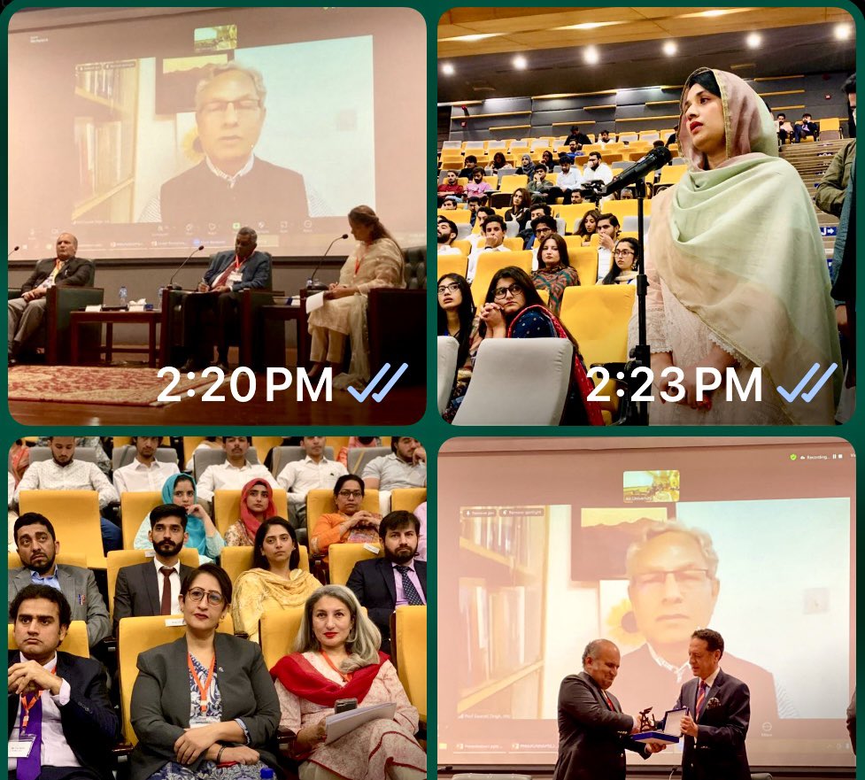 25 April 2024: spoke online on “Int’l Politics of South Asia: Influences & Implications for Global Affairs”at opening session of 2-day Int Conf on ‘Developing Indigenous South Asian Epistemes for IR & Str Studies” hosted by Air University (Islamabad)