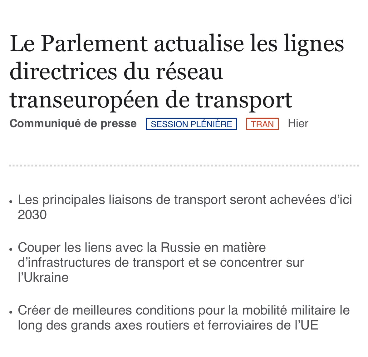 Une avancée cruciale pour les mobilités en Europe et en #GrandEst. Heureux de constater des avancées pour la ligne Givet-Dinant. Cependant, je ne peux que déplorer l'absence des liaisons ferroviaires Haguenau-Rastatt et Colmar-Freiburg du réseau. En tant que Président de la…