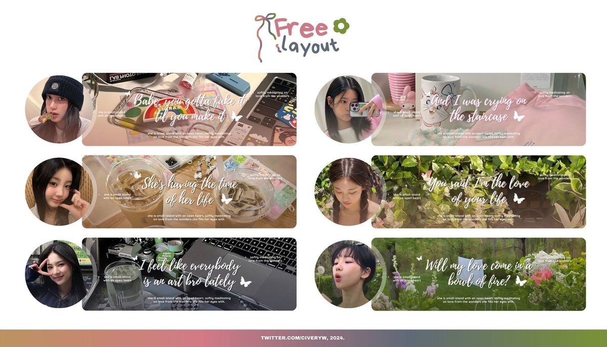 a repost would be appreciated! 🌷

haaai! dalam rangka mengapresiasi kak Airaa (<a href="/aiyeaay/">️️ ️️ ️️️ ️️ ️</a>), ada 6 FREE LAYOUT 'SCENA' yang bisa kamu bawa pulang malam ini tepat pukul 20.00 WIB!

scroll down for the rules and how to claim! 💌

#zonauang