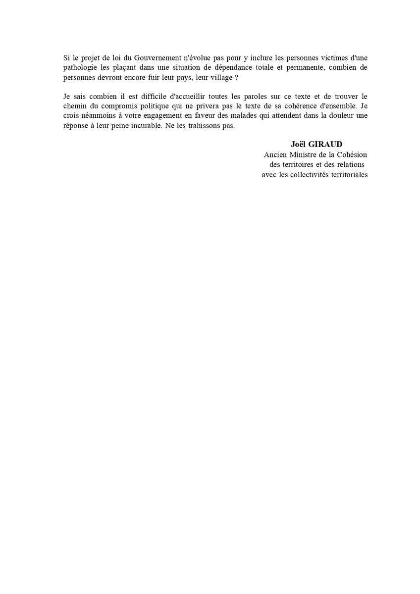 [COMMUNIQUE DE PRESSE] #FinDeVie : Madame la Ministre @CaVautrin, ne faites pas une loi pour soulager si peu de souffrance Retrouvez mon communiqué de presse qui fait suite à l'audition de Catherine Vautrin devant la Commission spéciale chargée d'examiner le projet de loi du…