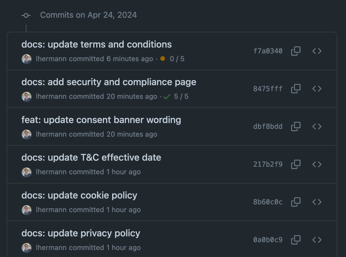 MRR charts are nice and all, but this is the hard work behind the scenes. Updated terms, privacy policy and cookie policy. How did you guys create your terms of service doc?