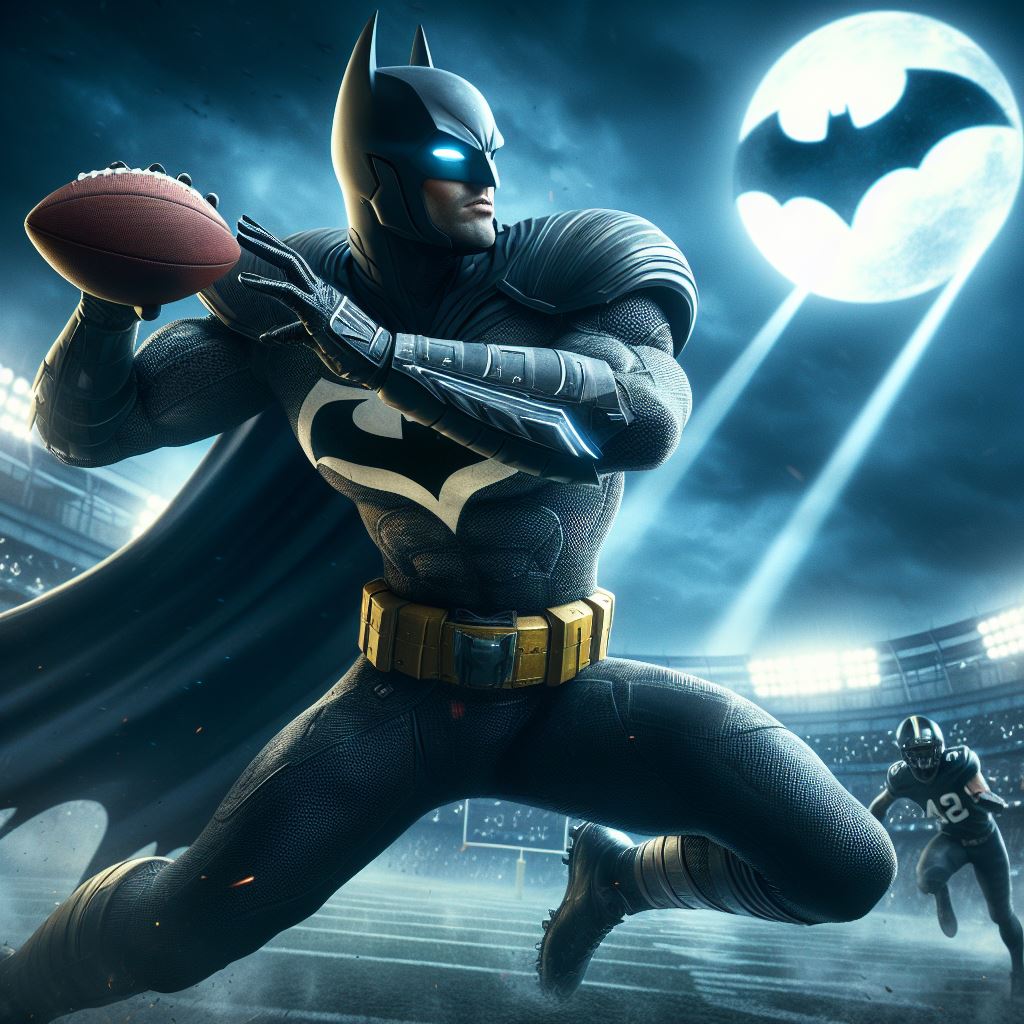 MagicalLovelyAI's tweet photo. QT with your Superhero Sport photo

Batman playing American football

#PromptShare in alt
#AIArt #AIArtwork #dalle3art #Copilot #ذكاء_اصطناعي