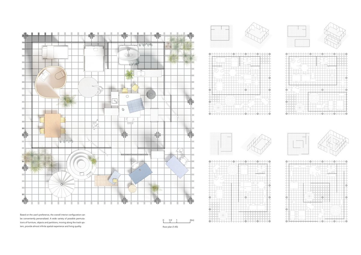 Hoy, en #JuevesDeArquitectura, una propuesta de vivienda modular: Everything All on Track de Han Kuo.