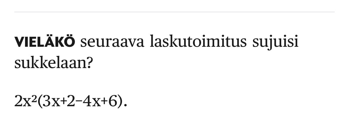 Hesaria. Mikä laskutoimitus?