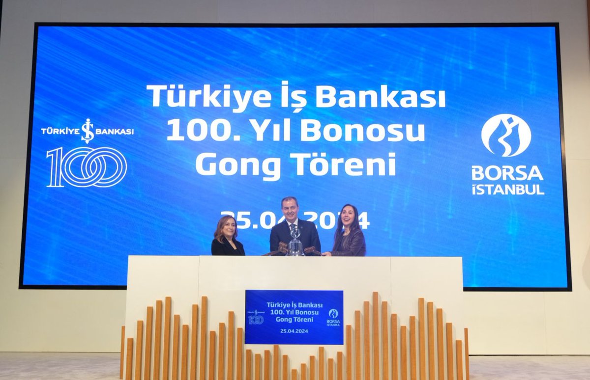 Bankamızın 100. kuruluş yıl dönümü olan 26 Ağustos 2024 vadesini taşıyan Türkiye İş Bankası 100. Yıl Bonosu, bugün Borsa İstanbul’da düzenlenen Gong Töreni’nin ardından borsada işlem görmeye başladı. 15-19 Nisan tarihlerinde talep toplanan 4,5 milyar TL nominal değerli yeşil…