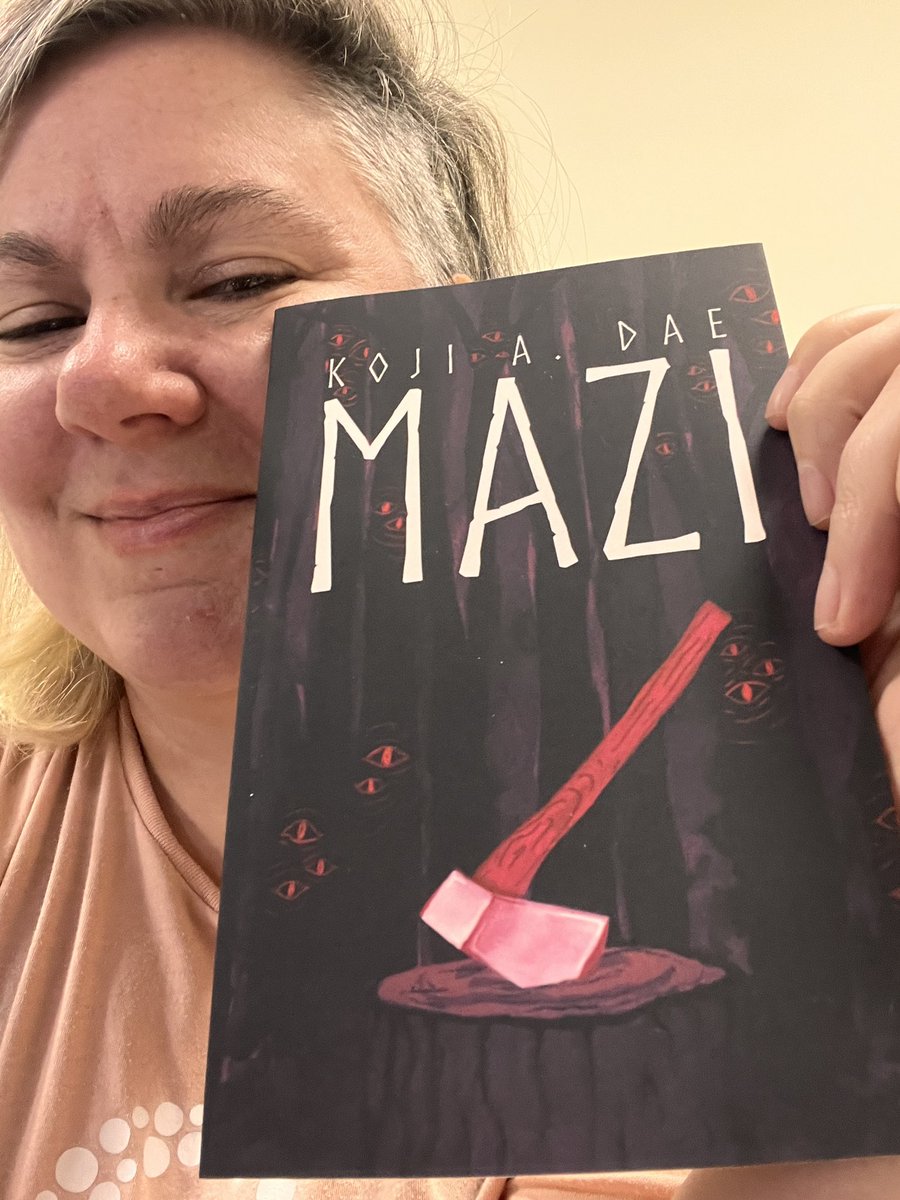 It’s here! It’s here! It’s here! You, too, can jump around with your own copy of Mazi by preordering here: kojiadae.ink/books/mazi-com…