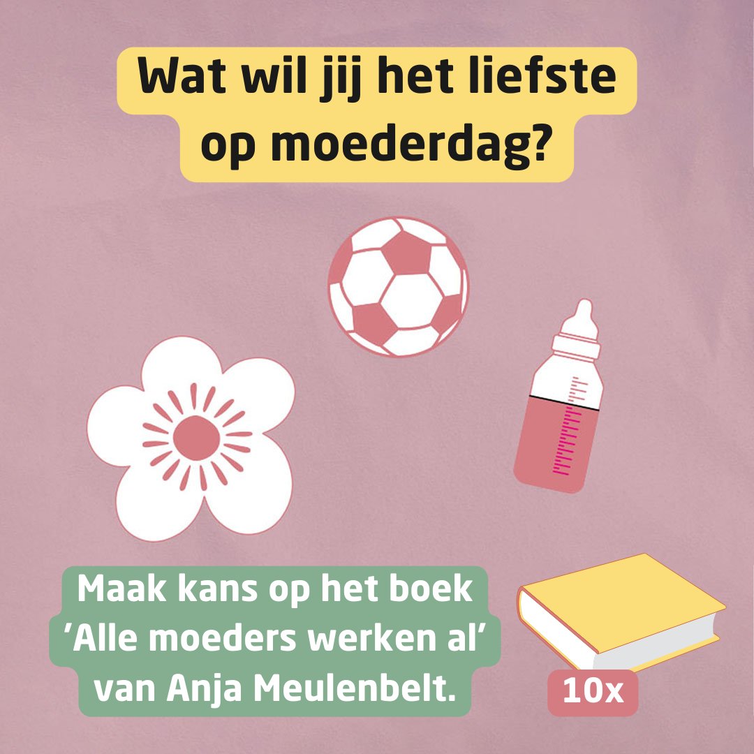 FNV's tweet photo. Ben jij moeder, geen moeder, bonusmoeder, wensmoeder of wil jij (n)ooit moeder worden? Vul onze korte enquête in en maak kans op het boek ‘Alle moeders werken al' van Anja Meulenbelt: https://t.co/0KgdgArC43 (link in bio)

#moederdag #FNV #allemoederswerkenal #anjameulenbelt https://t.co/n3B5mS6HMQ