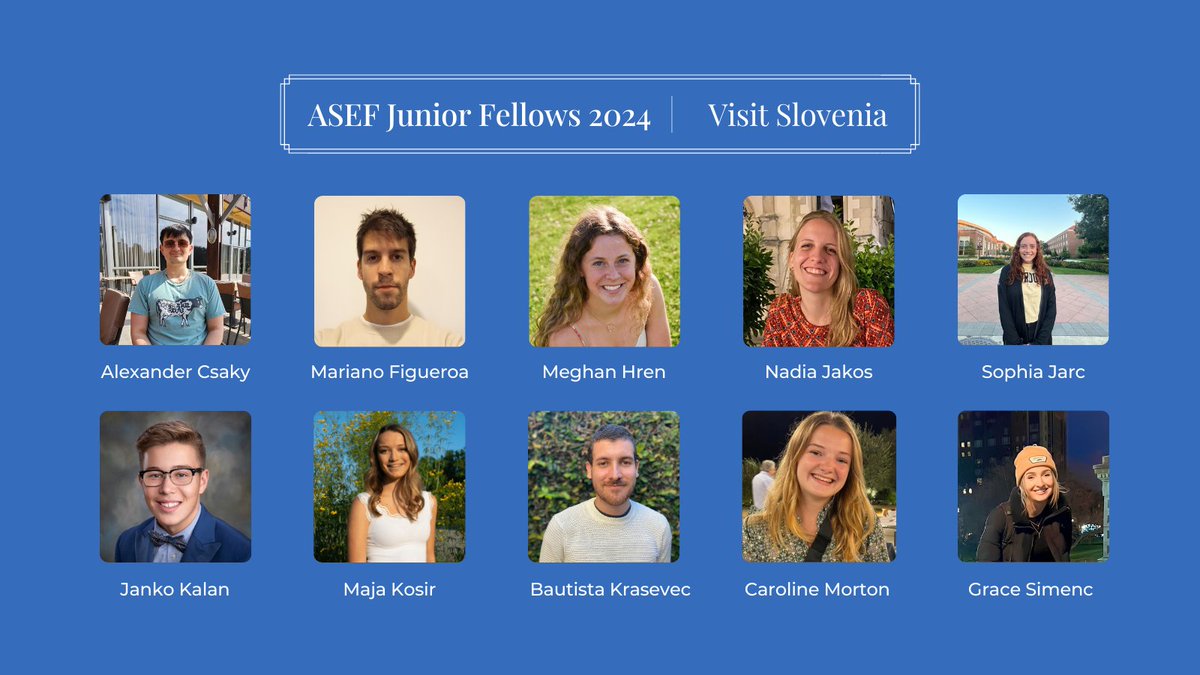 InfoAsef's tweet photo. #ASEF has just announced the names of the new generation selected for the ASEF Visit Slovenia Fellowship program! 🇸🇮 Ten talented individuals of Slovenian descent from around the globe will embark on a 10-week research visit to Slovenia this year. 🎓🔬 https://t.co/RKqh9IvNKG