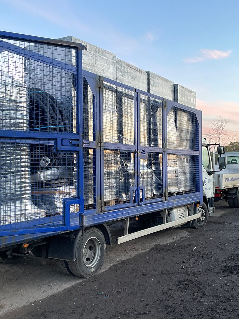 Early mornings on Hermitage Farm ☀️😍

Our fleet of vehicles are full to the brim with soakaway crates, land drainage and your other underground drainage essentials.

Many of our products are available for immediate dispatch, so your items arrive FAST with Cotterills.