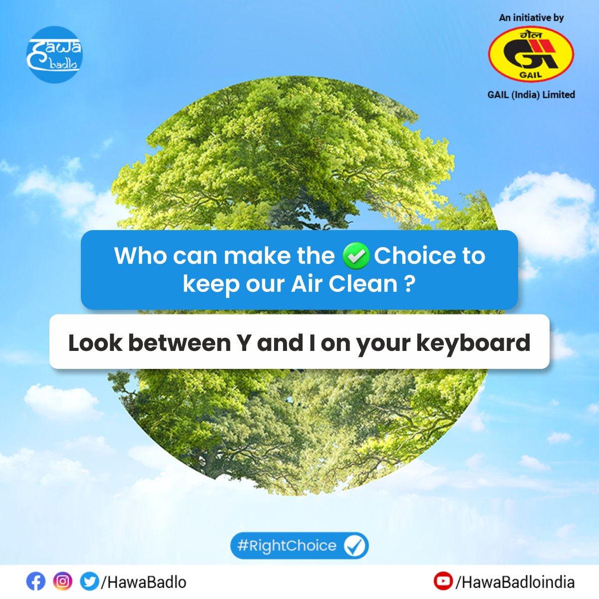 Clean air isn't a gift, it's a responsibility we all share. Whether it is using public transport, recycling, using clean energies like Natural Gas, renewables etc, or planting trees, your choices matter. Let's work together to reduce pollution, conserve resources, and advocate…