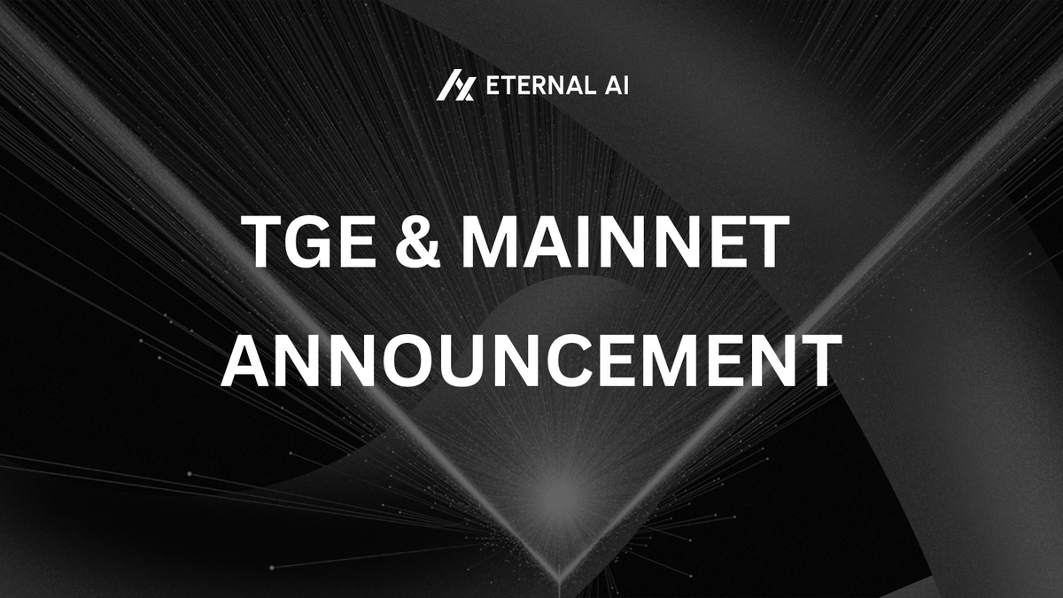 📢ETERNAL AI MAINNET &amp; $EAI TGE ANNOUNCEMENT

The wait is over! Mark your calendar for the following key dates: 

May 3, 2024: Mainnet launch &amp; TGE
- EAI Public Sale contributors can claim their EAI allocation. Claim instruction TBA soon
- Eternal AI mainnet goes live
- Eternal