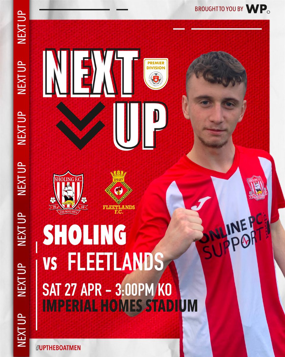 NEXT UP

The young Reserves are at home to @FleetlandsResFc this Saturday - anyone unable to travel to Tiverton for the @sholingfc game, please come and back the lads!

#UpTheBoatmen
🔴⚪