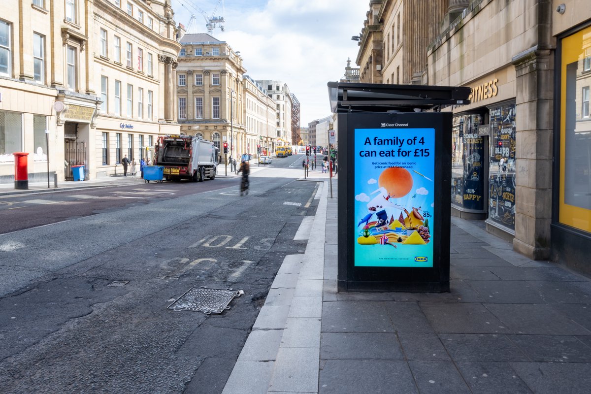 'A family of 4 can eat for £15 - Get iconic food for an iconic price at Ikea Gateshead' . @IKEAUK . @ClearChannelUK . #ooh #outofhome #advertising #oohmedia #oohadvertising #advertisingphotography #Gateshead #Ikea