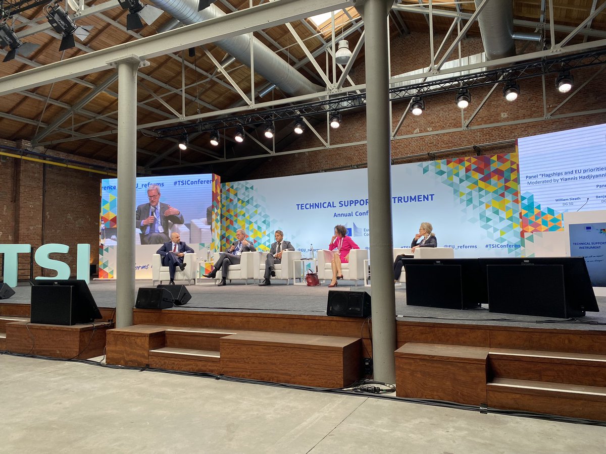 judit_rozsa's tweet photo. #TSIConference panel discussion on the added value of #flagships by @IoannisHadjis4. #TSI plays a key role in implementing EU policies and reducing the need for legal recourse in enforcing EU legislation. https://t.co/mgFvjy7Ayw