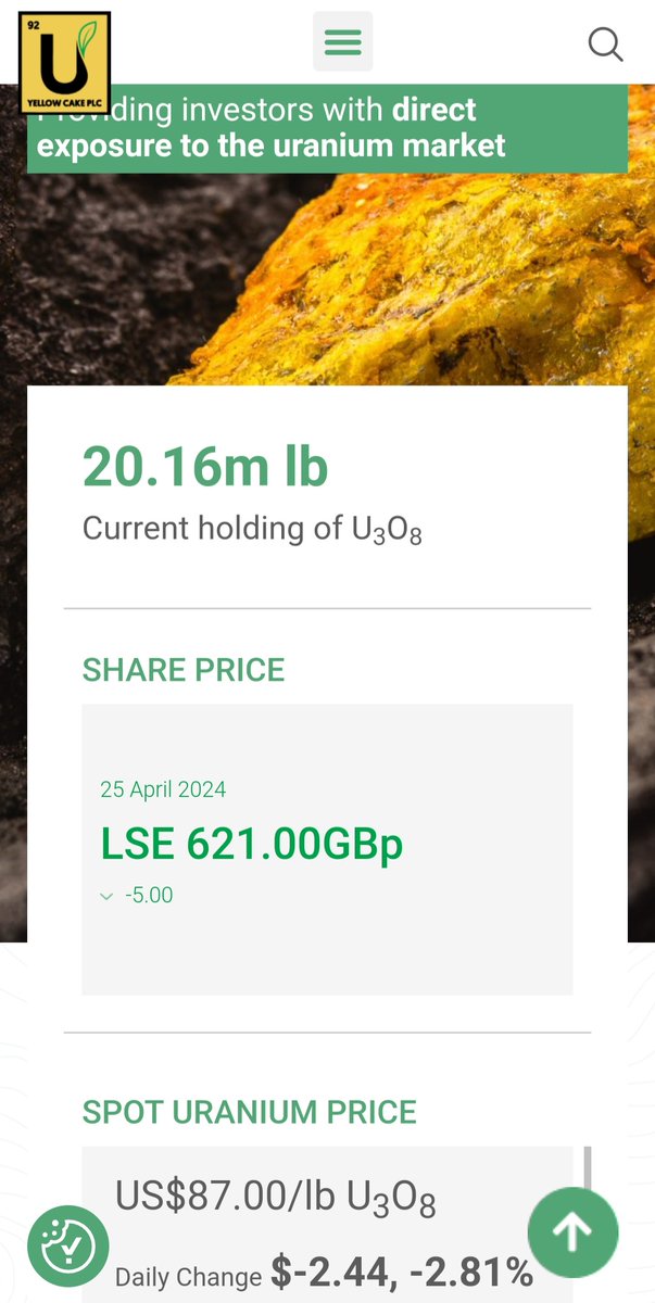 Yellow Cake $ylc current #uranium #U3O8 holding👇