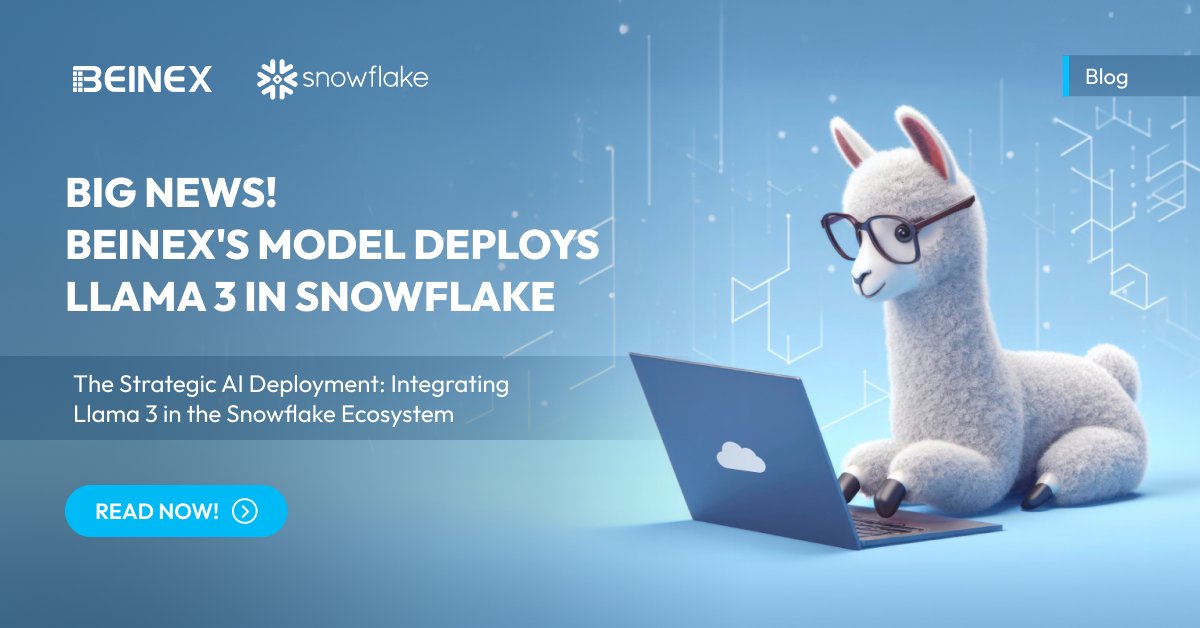 #Learn how Beinex deployed Llama 3 within the #Snowflakeecosystem using #SnowflakeContainerServices, spearheaded by Beinex's innovative approach and successful #ProofofConcept (PoC). Read more: bit.ly/3Wem7q3
#beinex #snowflake #llama3 #blog