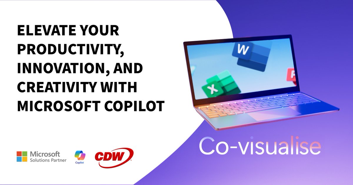 Elevate your productivity, innovation and creativity with #MicrosoftCopilot & transform the way you conquer tasks across Microsoft 365 apps! CDW’s #Copilot readiness workshop helps you maximise your investment in Copilot, bespoke to your organisation hubs.ly/Q02s0VNf0