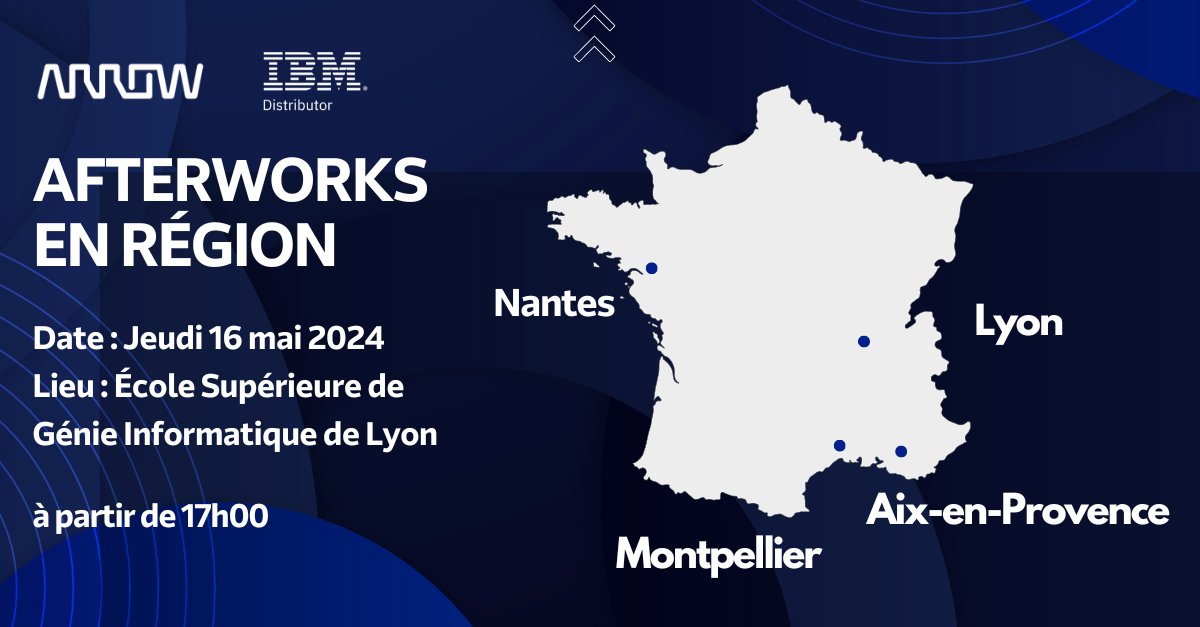 Rejoignez-nous à l'École Supérieure de Génie Informatique à Lyon pour un Afterwork animé par l'équipe Arrow IBM et assistez à des présentations sur divers sujets d’actualité intégrant des cas d’usages dédiés à l’IA ! 🚀

Inscrivez-vous dès maintenant 👉 arw.li/6011bSz9t