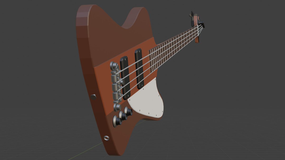 所有していないギターやベースを描くときはBlenderで簡単な3D作って描いてる