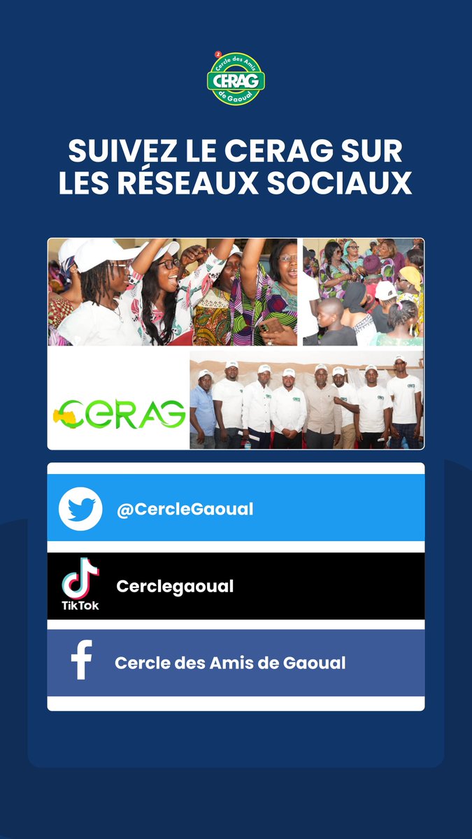 CercleGaoual's tweet photo. 📣Suivez-nous sur Facebook : Cercle des Amis de Gaoual et sur TikTok : Cerclegaoual pour rester connectés avec le mouvement CERAG ! Rejoignez-nous dans notre mission #EngagementCitoyen #Guinée 🇬🇳 https://t.co/BgOBI0WfuF