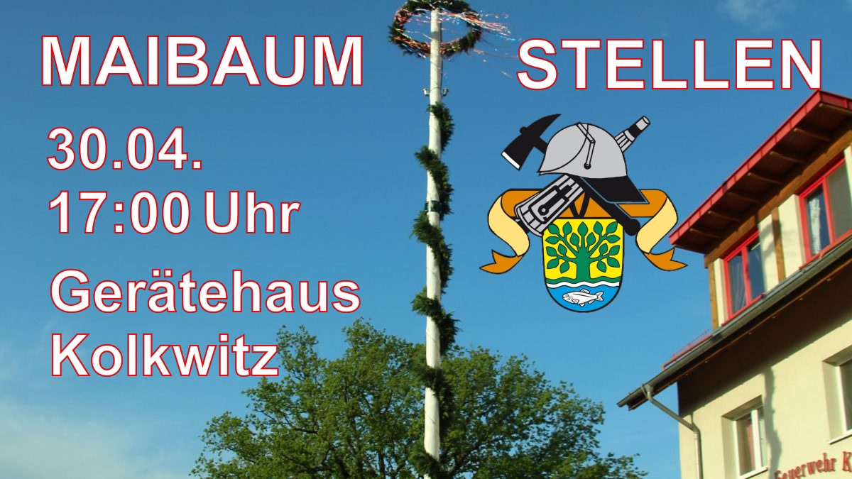 FFKolkwitz's tweet photo. Wir wollen mit Euch in den Mai tanzen: Um 17 Uhr gehts los rund ums Gerätehaus, mit Maibaumstellen, Kinderbasteln, Hüpfburg und natürlich Tanz und Musik. https://t.co/3zq89smruv