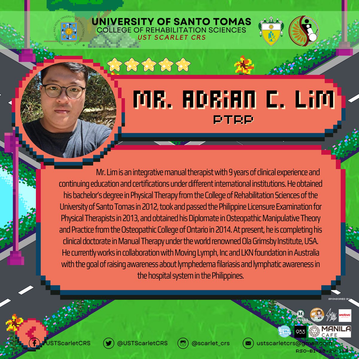 USTScarletCRS's tweet photo. 📣 Just 2 days left until the exciting CROSSROADS 2024 event! 🥳

Hello there! Get ready to support aspiring young pandas in exploring the world of Rehabilitation Sciences. 🏥🐼
Introducing our first set of speakers:

📌 Ms. Phoebe Kay Chan, OTRP, CPDD for Occupational Therapy https://t.co/wDKDEp3bhO