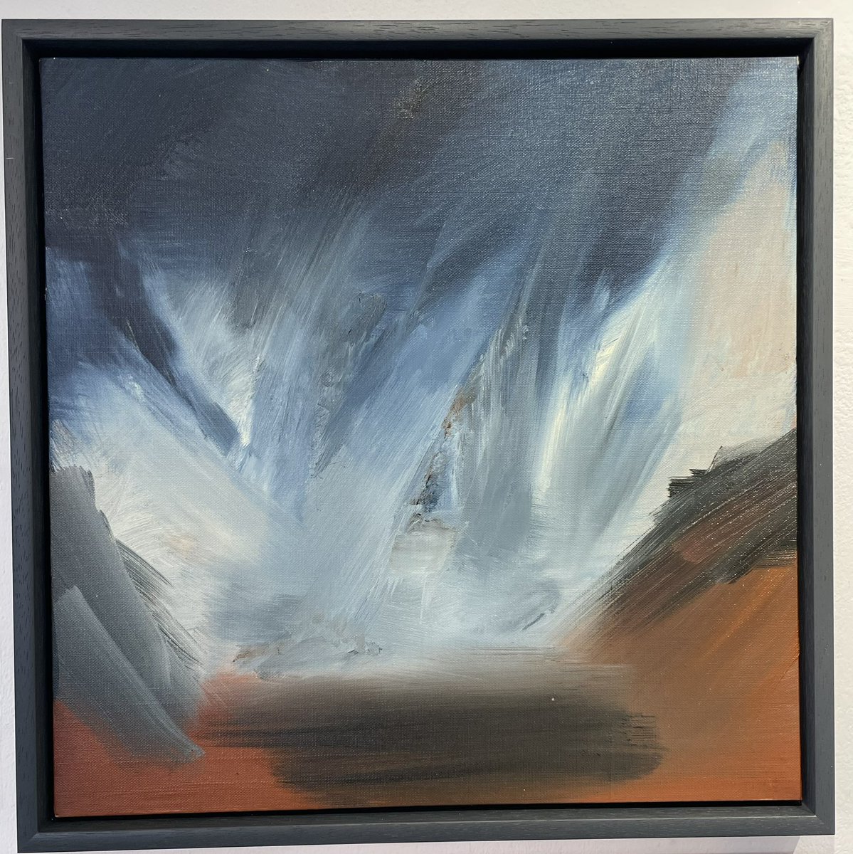 ryeartists's tweet photo. RSA member Sally Cole at our Spring Exhibition at Rye Art Gallery that continues until May 5th @hobbsavitch #ryeeastsussex #landscapepainting #painting #dramaticlandscape https://t.co/tkvBbZG1uP