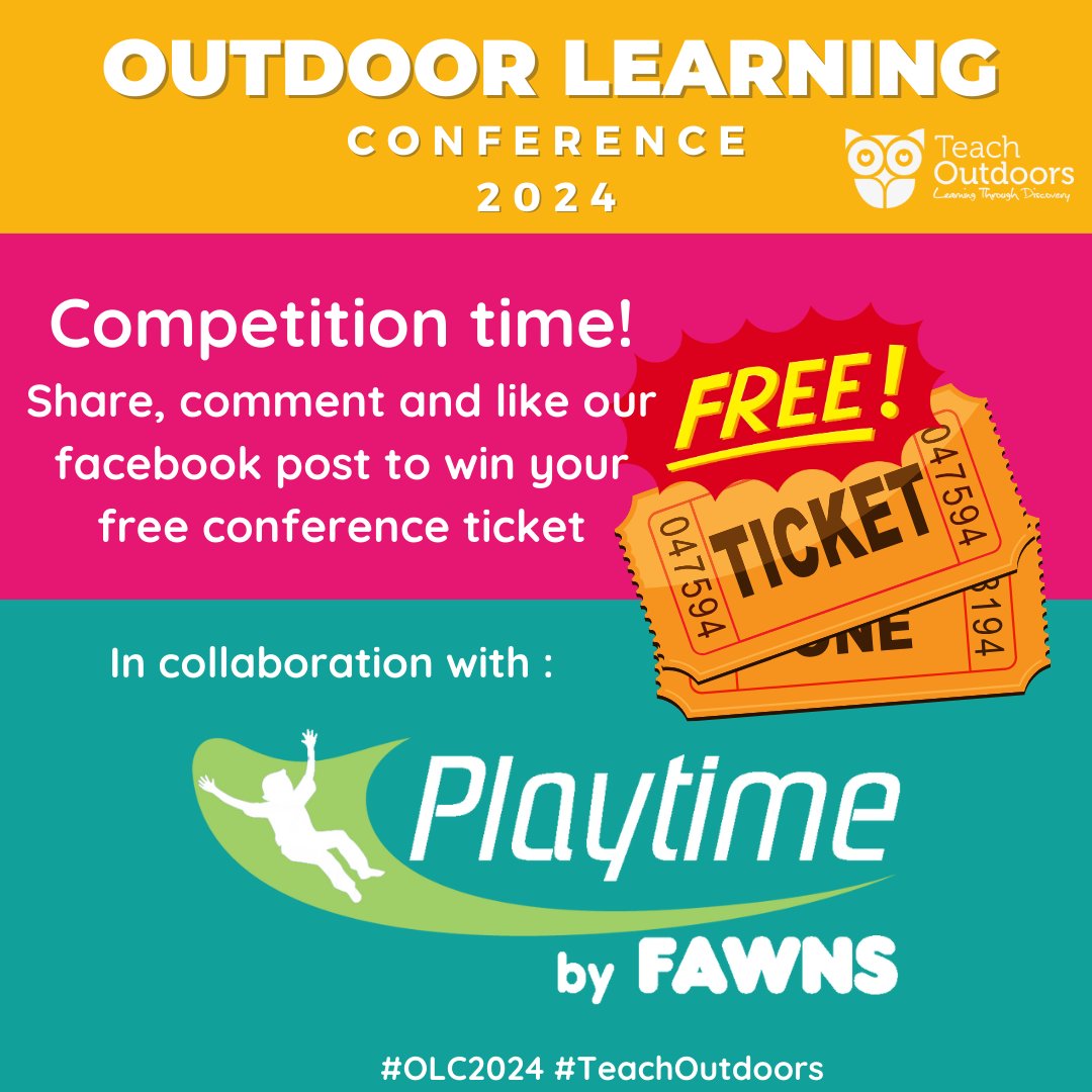 🌿 Competition Time! 🌿 Win a FREE ticket to our Outdoor Learning Conference sponsored by @PlaytimeByFawns! 🎉 To enter, simply head over to our facebook post and like, comment, and share. facebook.com/teachoutdoors/… #OutdoorLearning #Competition #PlaytimeByFawns #TeachOutdoors