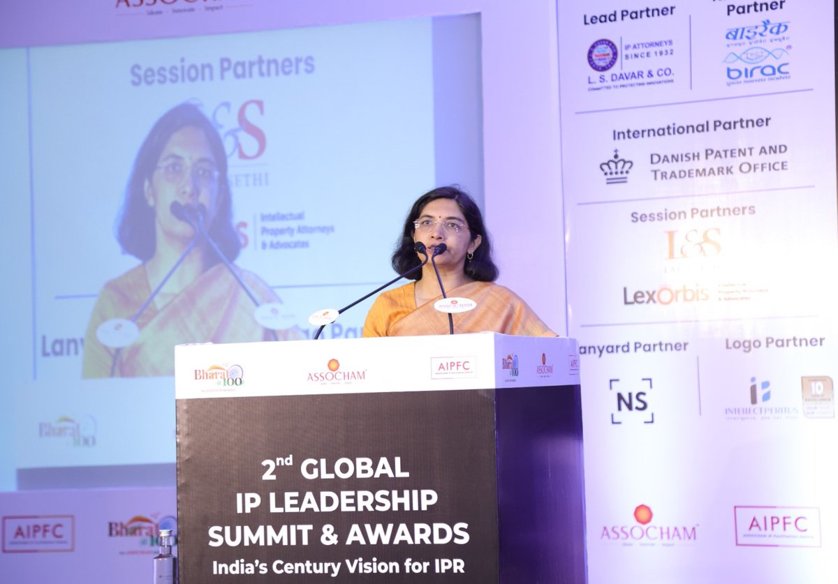 Ms. Himani Pande, Additional Secretary, DPIIT, Ministry of Commerce and Industry, GoI, addressed the 2nd IP Leadership Summit & Awards. In her address, she emphasized the significance of recognizing the efforts of individuals and organizations in advancing India’s
