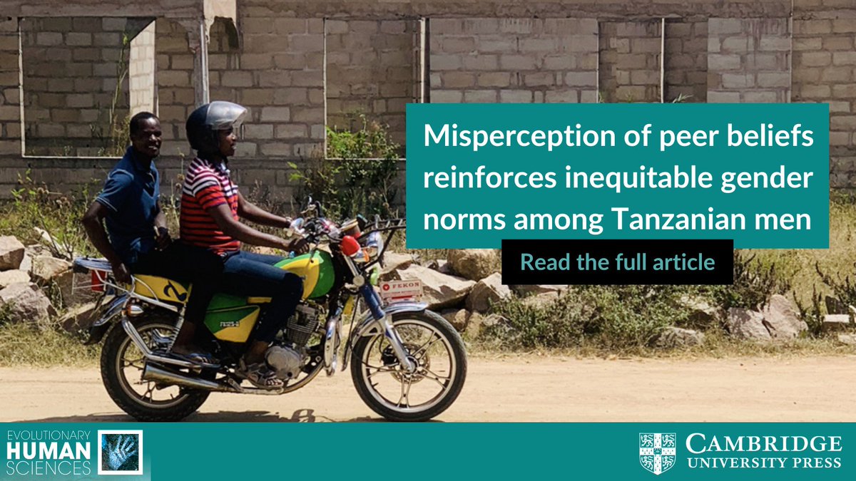 Journal_EHS's tweet photo. Newly Published: Misperception of peer beliefs reinforces inequitable gender norms among Tanzanian men | Evolutionary Human Sciences https://t.co/ibY0jgwR1l

By David W. Lawson, Zhian Chen et al

#AcademicTwitter #Cultural_Evolution #Gender_Norms #Social_Norms #Global_Health https://t.co/1WZbhNLeqT