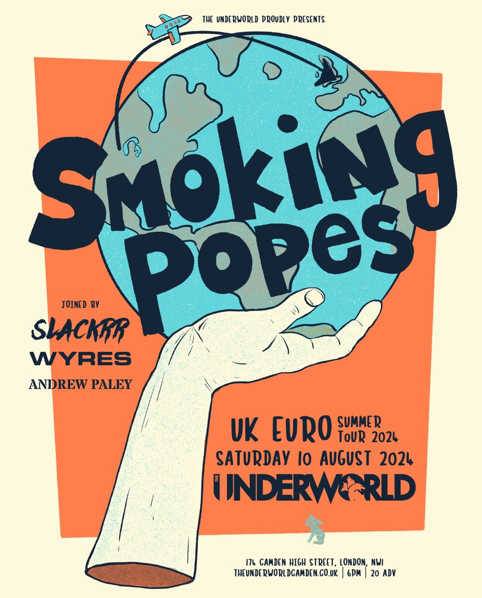 On Sale Now 🚬 Chicago punk legends @Smoking_Popes bring their 'hyperkinetic tear-jerkers' to @TheUnderworld, joined by @Slackrr_ @WyresMusic and @AndrewPaley, Saturday 10 August. 🎟️ tinyurl.com/2p9trnc9 🎶 spoti.fi/3dIotnj