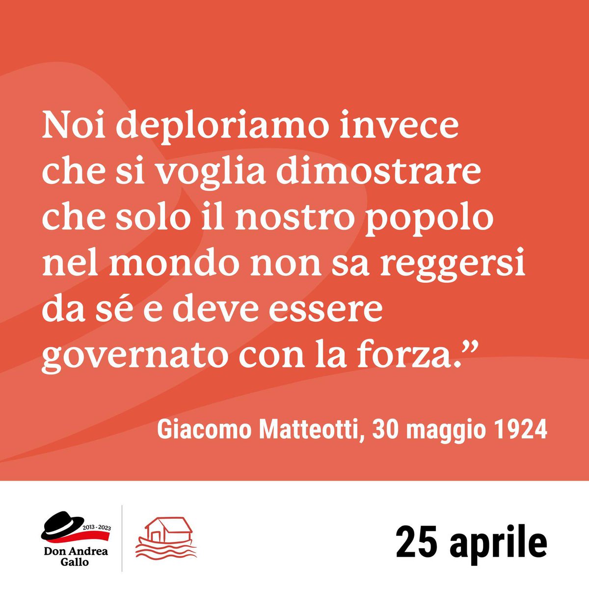 DonAndreaGallo's tweet photo. In memoria di #GiacomoMatteotti #AntonioScurati https://t.co/G87Mo1q04S