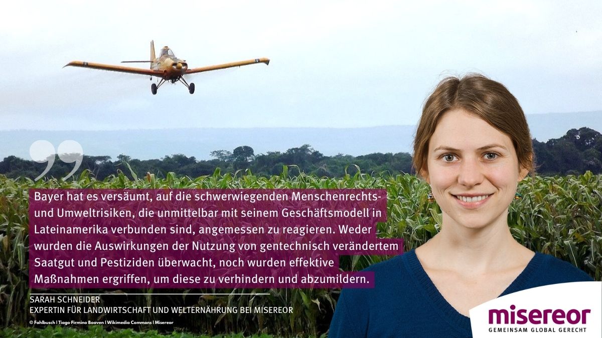 Mehr als 50% der landwirtschaftlichen Nutzfläche in #Brasilien, #Argentinien, #Bolivien und #Paraguay wird mit gentechnisch verändertem Soja-Saatgut bebaut, wobei die @Bayer AG führend in der Vermarktung der entsprechenden #Pestizide ist. Eine aktuelle @OECD-Beschwerde gegen den…