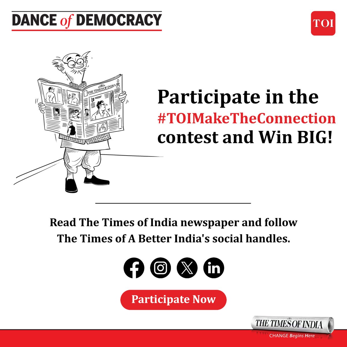 🚨 Contest Alert 🚨 If you can identify what hasn't changed over the years in the world’s largest democracy, then here’s your chance to win BIG with the #TOIMakeTheConnection contest. 𝐏𝐚𝐫𝐭𝐢𝐜𝐢𝐩𝐚𝐭𝐞 𝐧𝐨𝐰! Follow our page to know more. #TOIMakeTheConnection