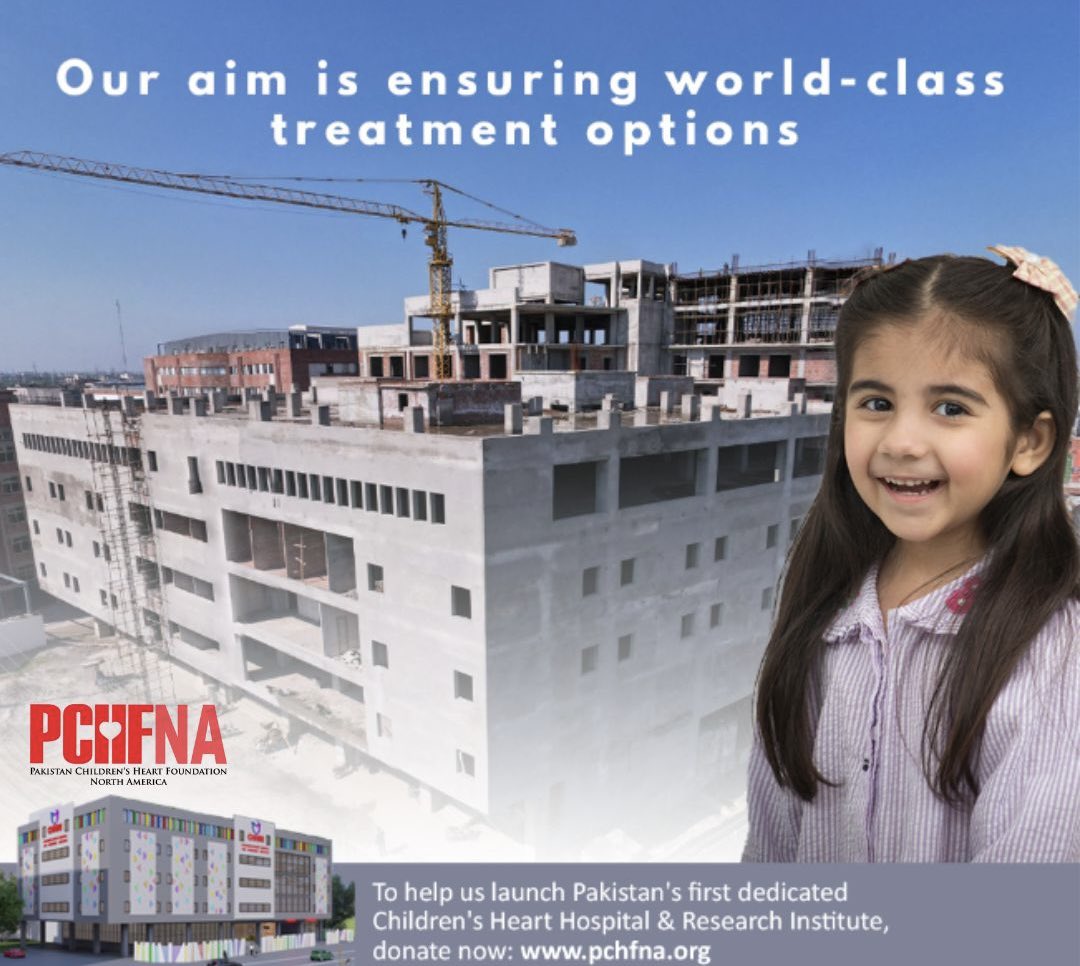 Through our flagship project, Pakistan’s first dedicated Children’s Heart Hospital & Research Institute, we aim to ensure world-class treatment options for deserving children born with #CHD in Pakistan. 
#PCHFNA #EveryLifeMattersEveryChildMatters 
#Donate: pchfna.kindful.com