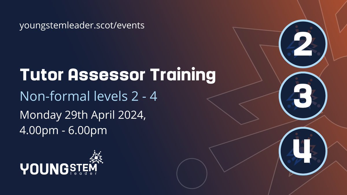 Our programme allows young people to develop their personal skills, qualities and behaviours in a STEM leadership context. To become a trained Tutor Assessor in your primary school in Scotland for the Non-formal Levels please sign up here youngstemleader.scot/event-details/…