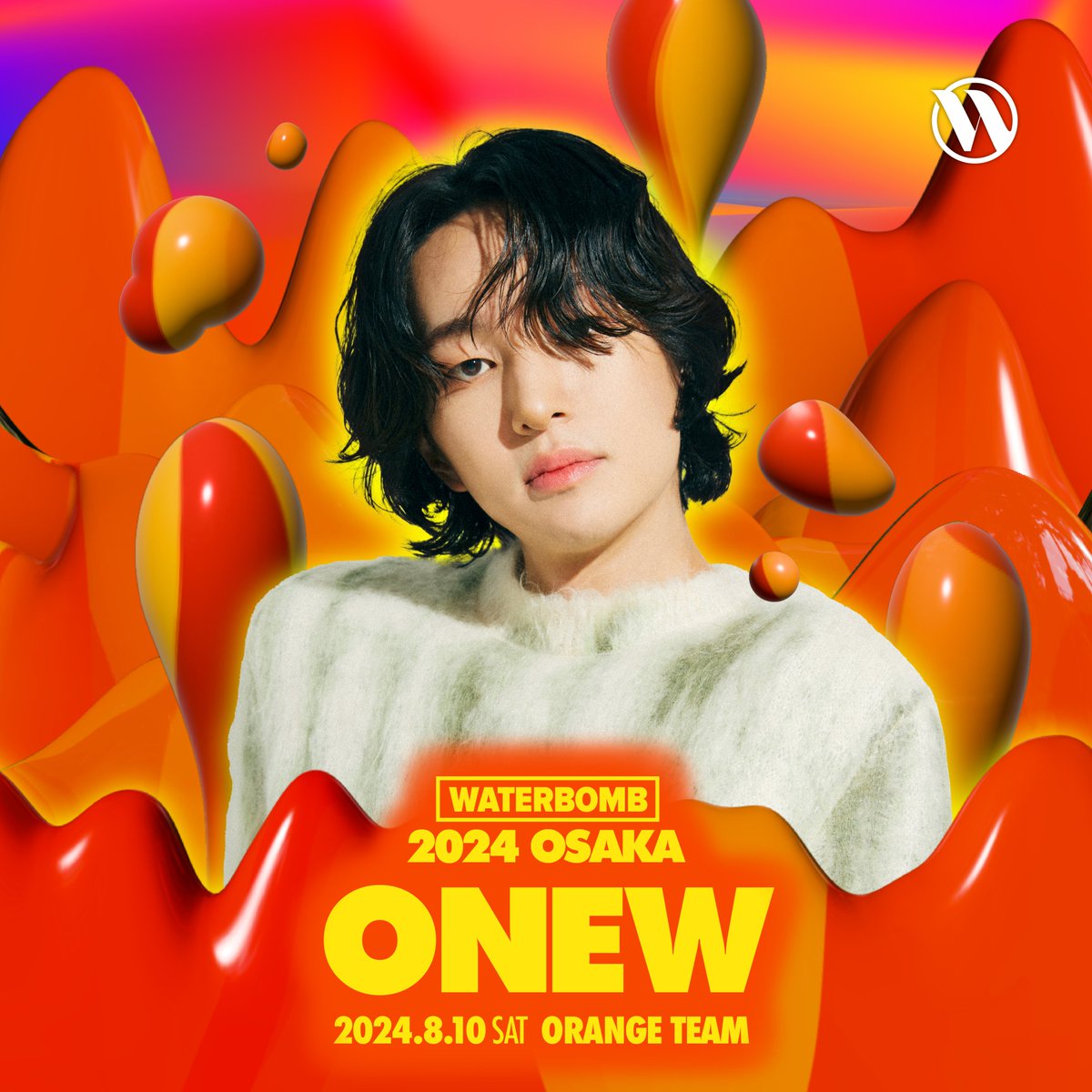 聴く人の心を溶かす優しい歌声の持ち主ONEW
今年の夏はONEWのステージで癒されよう💫

🧡 ORANGE TEAM | 08.10(SAT)

WATERBOMB OSAKA 2024
✅日時：2024年8月10日(土)
✅予約リンク : waterbombjapan.com/tickets

📌注意事項
* すべてのチケットは限定数量販売です。
*…