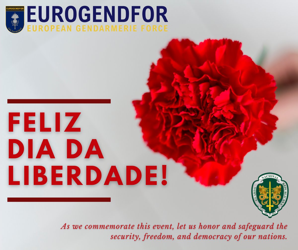 Today, Portugal celebrates the 50th anniversary of the Carnation Revolutio a momentous event that sparked a wave of change, ushering in democracy and freedom. As the European Gendarmerie Force #EUROGENDFOR, we stand with Portugal in commemorating this important day #LexPaciferat.