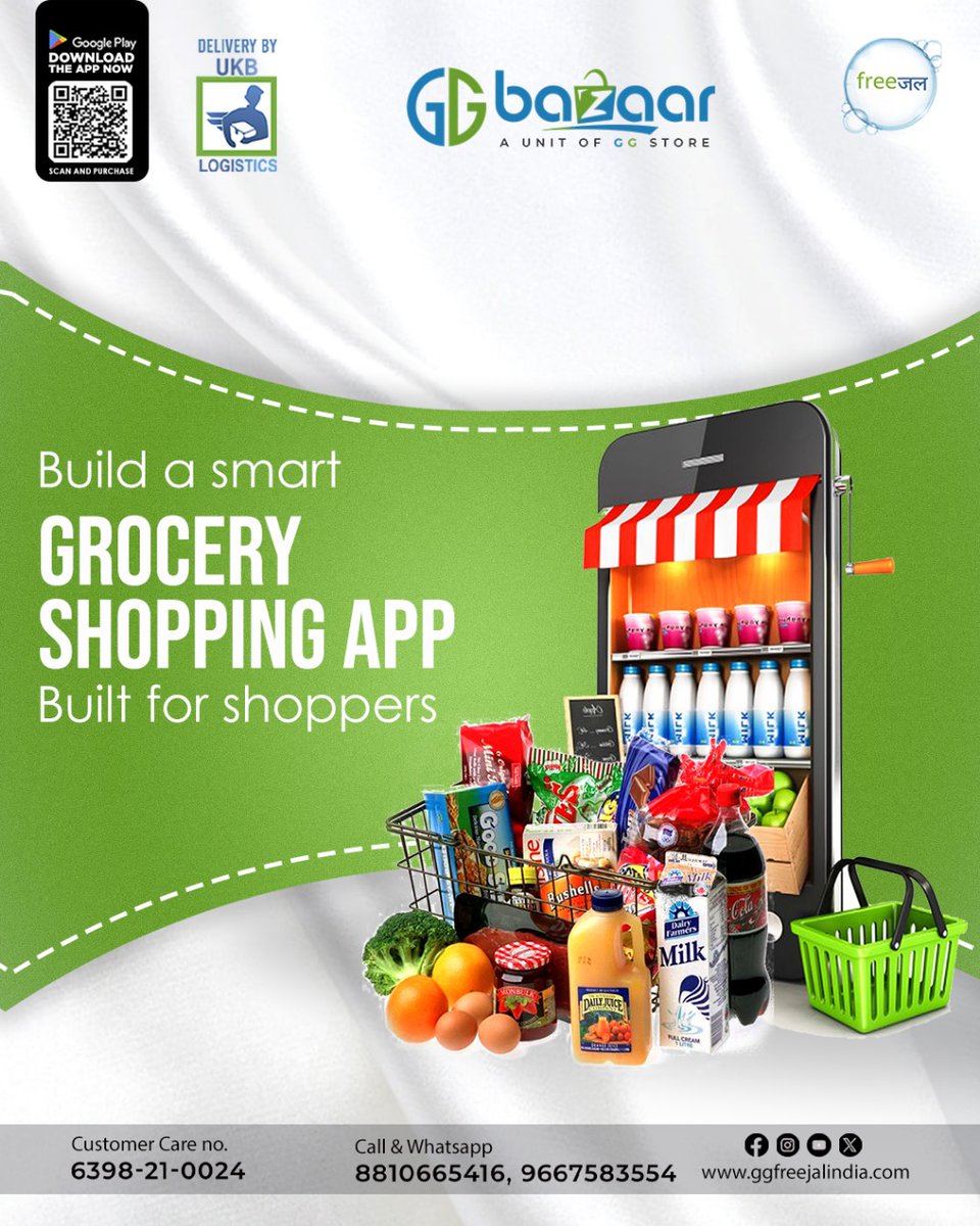 'Simplify your grocery shopping experience with our GG Bazaar app that's designed to make your life easier. 🛒📱 Download now and enjoy a hassle-free shopping experience like never before!
.
.
#ggbazaar #ggbazaarapp #groceryshopping #groceries #mobileapp #easyshopping #timesaving