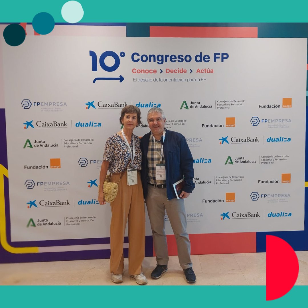 FP Empresa organized the #10CongresoFP, providing a platform for reflection and collaboration. Anabel Menica and J. Eugenio Díez, members from Politeknika Txorierri, attended the event to support the importance of VET and the need for guidance. 
#ConoceDecideActúa