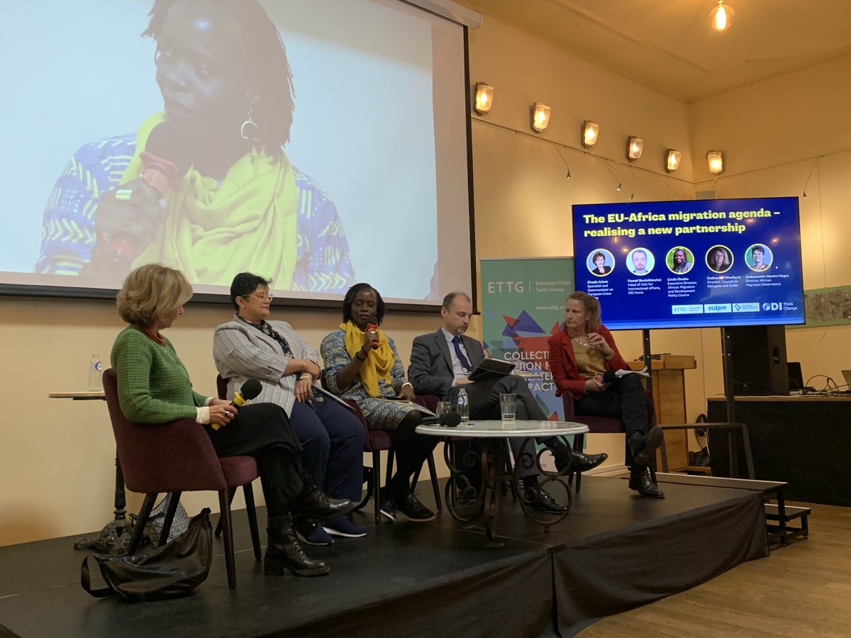 Inspiring and well-attended panel on the EU-Africa #migration agenda last night. Here, the excellent Linda Oucho insists on the relevance of migrant voices in European debates. Great collab between ⁦@ODI_Global⁩ ⁦@ECDPM⁩ ⁦@ettg_eu⁩ and ⁦@NordicAfrica⁩