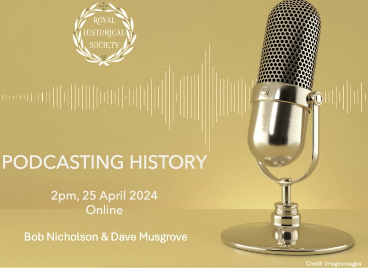 Still time to join us - at 2pm BST this afternoon - for 'Podcasting History': how to pitch, create and use podcasts, and their value for #History teaching and research bit.ly/3THKdb7 With @DigiVictorian @DJMusgrove and chaired by @smidbob. All welcome #twitterstorians