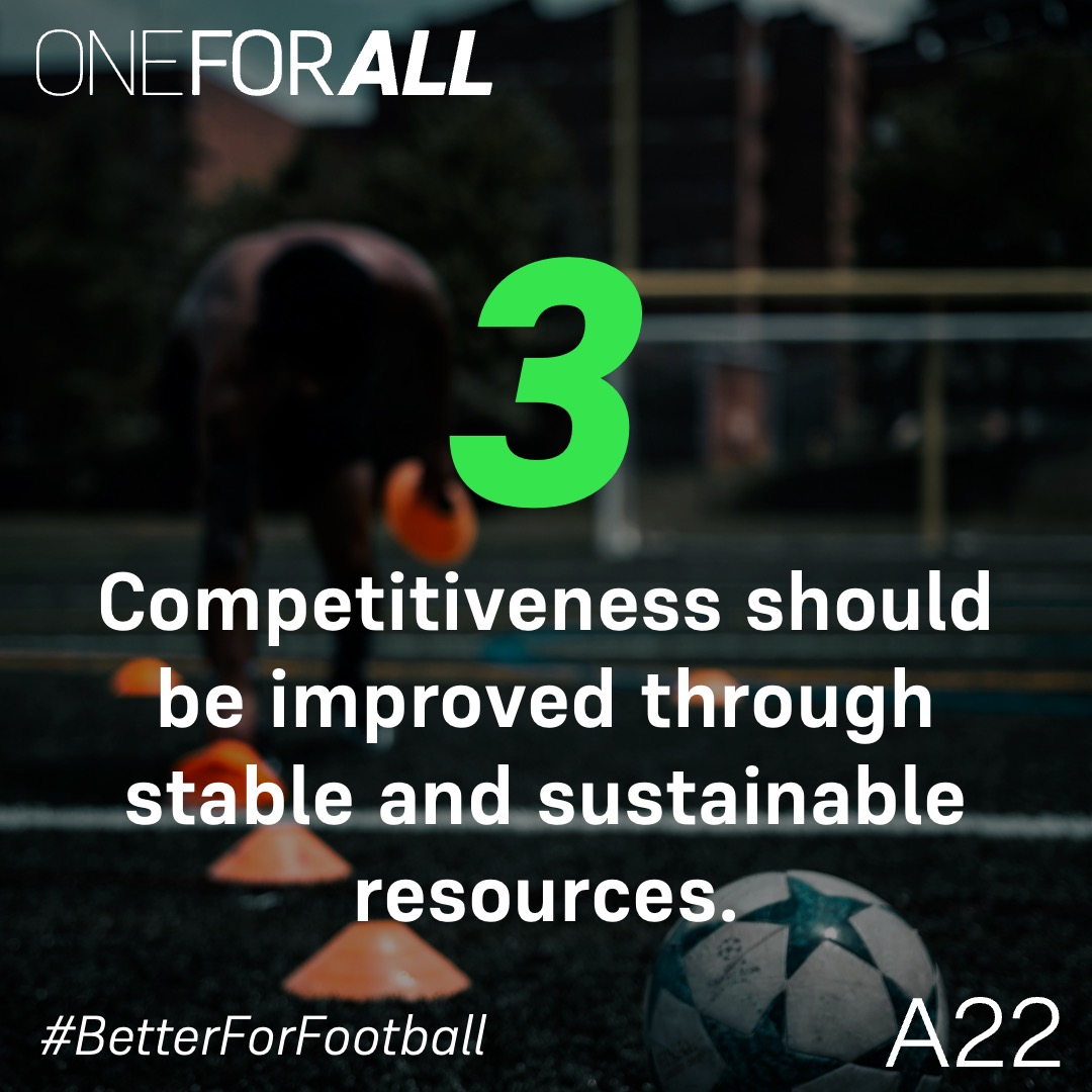 A22Sports's tweet photo. Competitiveness in #EuropeanClubFootball must be improved in both domestic and European competitions. Let's build a stable and sustainable economic model with strictly enforced Financial Sustainability rules. #ourprinciples https://t.co/vbVdl9NH0z