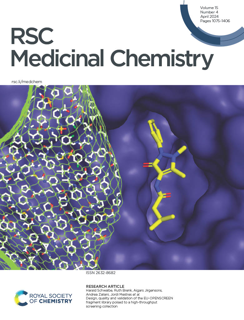 RSC Medicinal Chemistry (@rsc_medchem) on Twitter photo 🔓The issue 4 cover features #OpenAccess work from <a href="/Schwalbe_BMRZ/">Schwalbe Lab</a>, <a href="/BrenkRuth/">Ruth Brenk</a>, <a href="/AiJirgensons/">Aigars Jirgensons</a>,
<a href="/agiani99/">Andrea Zaliani</a>, <a href="/jor501mes3/">Jordi Mestres</a> & co on the <a href="/EuOpenscreen/">EU-OPENSCREEN ERIC</a>
fragment library that supports high-throughput screening⬇
pubs.rsc.org/en/content/art…
📍<a href="/instructhub/">Instruct-ERIC</a> <a href="/FraunhoferITMP/">Fraunhofer ITMP</a> <a href="/UiB/">Universitetet i Bergen</a> <a href="/osi_lv/">Latvian Institute of Organic Synthesis</a> 🔓The issue 4 cover features #OpenAccess work from <a href="/Schwalbe_BMRZ/">Schwalbe Lab</a>, <a href="/BrenkRuth/">Ruth Brenk</a>, <a href="/AiJirgensons/">Aigars Jirgensons</a>,
<a href="/agiani99/">Andrea Zaliani</a>, <a href="/jor501mes3/">Jordi Mestres</a> & co on the <a href="/EuOpenscreen/">EU-OPENSCREEN ERIC</a>
fragment library that supports high-throughput screening⬇
pubs.rsc.org/en/content/art…
📍<a href="/instructhub/">Instruct-ERIC</a> <a href="/FraunhoferITMP/">Fraunhofer ITMP</a> <a href="/UiB/">Universitetet i Bergen</a> <a href="/osi_lv/">Latvian Institute of Organic Synthesis</a>