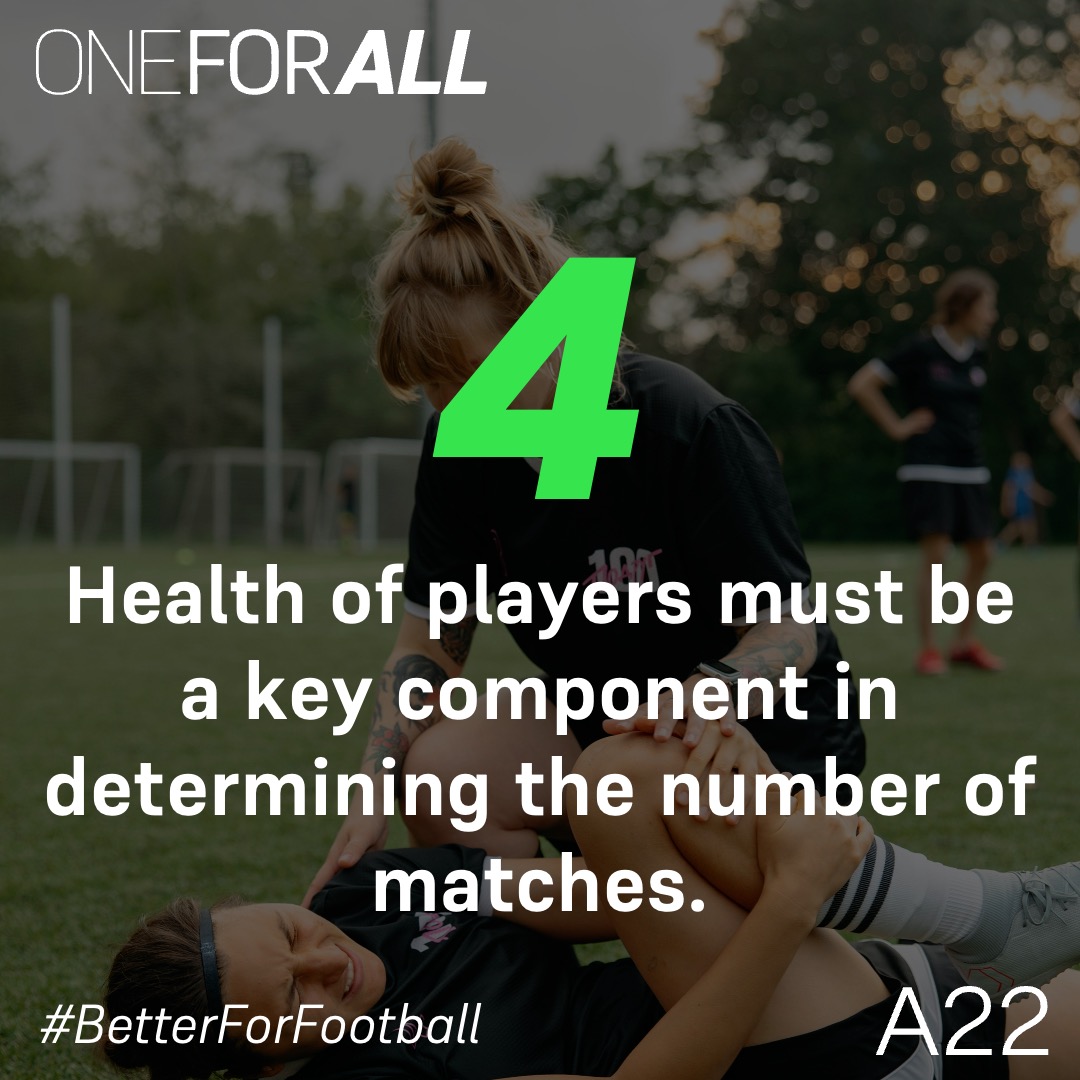A22Sports's tweet photo. Player health must be a key component of #EuropeanClubFootball. This has been and will continue to be an important topic in our dialogue. #ourprinciples https://t.co/OKiqe47eXb