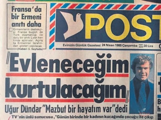 24.Ocak 1985 Uğur Dündar'ın posta gazetesindeki röportajı Mazbut bir hayatım var Günün birinde bir KADININ KUCAĞINDA çocuğu ile çıkıp Uğur beni IĞFAL etti' Diyeceğinden korkuyorum Ugurcum Başına gelecekleri O günlerde söylemiş Işte dileğin kabul oldu Çıktı geldi 😂