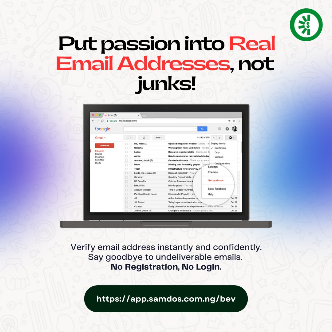 SamdosTGC's tweet photo. Put passion into Real Email Addresses, not Junks

Verify your bulk email addresses
https://t.co/MmyyrmCNSo

#Crypto #cryptocrash #Cryptocurency #Binance📷 #ArmenianGenocide #BTC📷 #BTCHalving Saudi Arabia Rapture Nigeria EFCC Chairman #Opay https://t.co/E3soncadXR