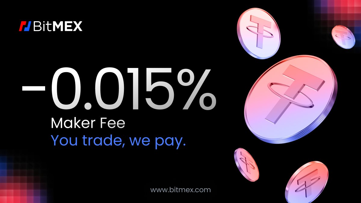 Speaking of trading fees… did you know we pay 1.5bps to our Makers? All Makers that trade any $USDT pair on BitMEX are eligible. More details = bitmex.com/usdt-trading-o…