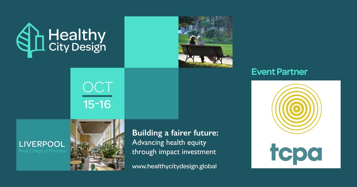 🌳We're delighted to be a partner for Healthy City Design 2024 International Congress 🌟This year's theme is Building a Fairer Future: Advancing Health Equity through Impact Investment 📢Call for papers deadline: 23 May 🗓️15–16 October 📍 RCP Liverpool healthycitydesign.global